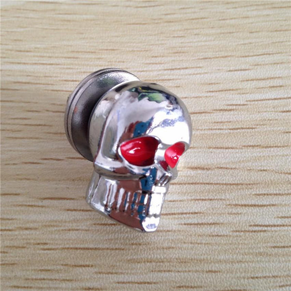 2 PCS Chrome Skull Red Eye Bolts Screws Fit For Universal License Plate Tag Frame Windshield Trim Fantastic Replacement