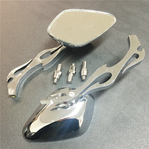 Running Mirror fit Suzuki GSXR600 750 1000 1100 Hayaba flame style chromed