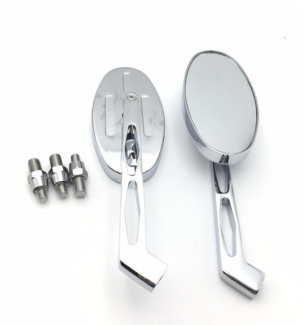 HTT Motorcycle Chrome Running Mirror for Honda CBR600 900 929 954 1000RR OVAL Shape Yamaha YZFR1 R6 FZR600 YZF600R