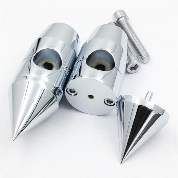 1'' inch Spike Handlebar Risers for Harley Cruisers Choppers Metrics Victory CHROMED