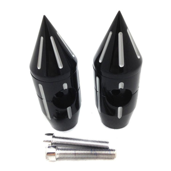 2 1/4" Black Spike Handlebar Risers For Harley Softail Dyna Sportster Custom 1''