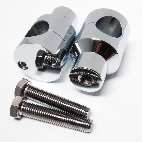 Chrome Shorty ROUND 1" Handlebar Riser For Harley Kawasaki Suzuki Yamaha Honda