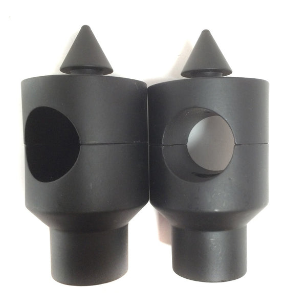 Shorty Spike ROUND 1" Handlebar Riser For Harley Kawasaki Suzuki Yamaha Honda CHROMED