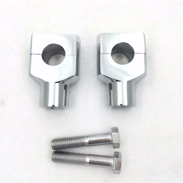 HTT Motorcycle Chrome Round 7/8" 22mm 7/8 Inch Handlebar Riser Clamps For Harley Kawasaki Suzuki Yamaha Honda V-Star 650 Silverado  Road Star Honda VTX 1300 C