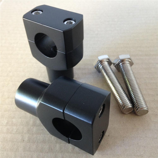 Black ROUND 1" Handlebar Riser Clamp For Harley Kawasaki Suzuki Yamaha Honda