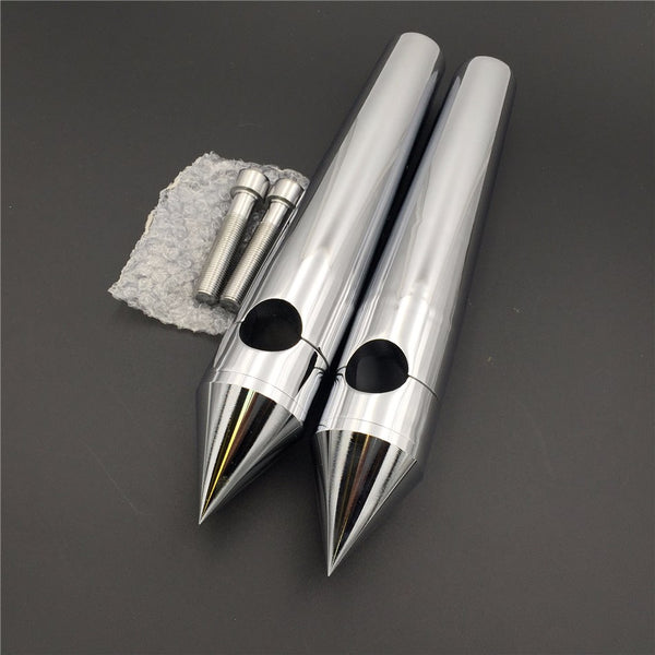 HTT Motorcycle Chrome 1" (25mm) Spike Billet Handelbar Riser 8" Rise 11" Overall Height For Yamaha V-Star 650 1100 Classic Custom Silverado Road Star 1600/1700 Silverado Kawasaki Vulcan 900