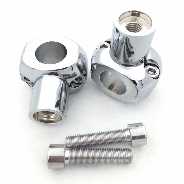 HTT Motorcycle Chromed 1" (25mm) Handlebar Risers Fit 1" handlebars on Honda Suzuki Yamaha Kawasaki Ducati Harley-Davidson Cruisers with detachable bar mounts V-star Road Star Shadow Vulcan