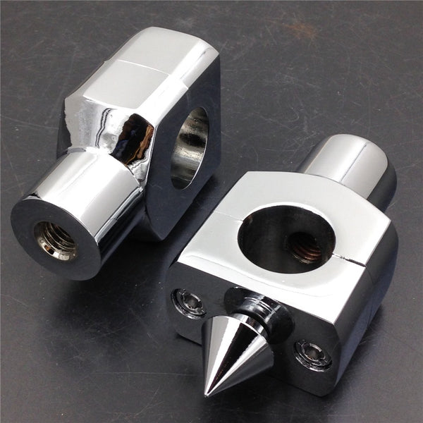 Spike ROUND 1" Handlebar Riser Clamp For Harley Kawasaki Suzuki Yamaha Honda chromed