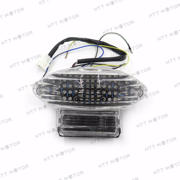 HTTMT- Custom Clear Lens Brake Tail Light w/ Integrated Turn Signals Indicators For 1999-2007 Suzuki Hayabusa GSXR1300 2003-2006 Katana 600/750 2003-2006 GSX-F 600/700