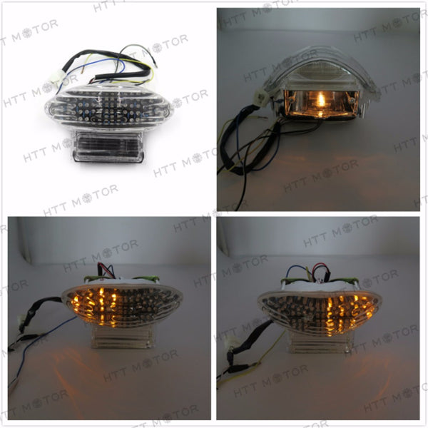 HTTMT- Custom Clear Lens Brake Tail Light w/ Integrated Turn Signals Indicators For Suzuki 1999-2007 Hayabusa GSXR1300 2003-2006 Katana 600/750 2003-2006 GSX-F 600/700