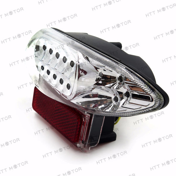 HTTMT- Custom Clear Lens LED Brake Tail Light w/ Integrated Turn Signals Indicators For Suzuki 1999-2007 Hayabusa GSXR1300 2003-2006 Katana 600/750 2003-2006 GSX-F 600/700