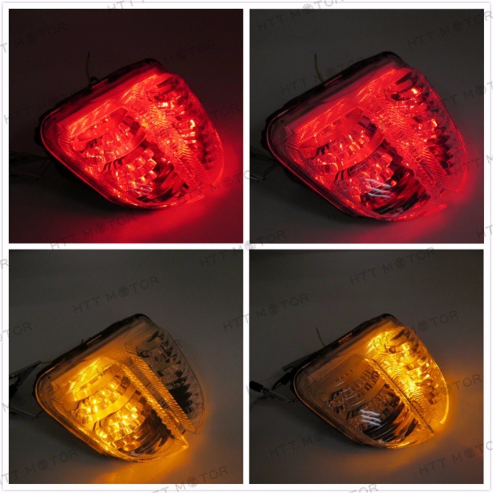 HTTMT Integrated LED Tail Light Brake Light – Smoke Lens, Fits 2006-2007 Suzuki GSXR 600 / 750, Direct Replacement