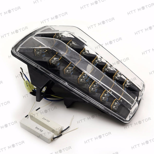 HTTMT- Tail Light Brake Tail Lights with Integrated Turn Signals Indicators For 2003-2011 Suzuki Sv650 Sv650S Sv1000 Sv1000S Clear