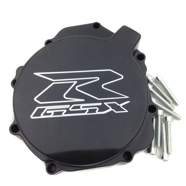 HTT- Billet Aluminum Engine Stator Cover Custom Made "GSXR" Logo For 2004-2005 Suzuki GSXR 600 750 / 2003-2004 Suzuki GSXR1000 Black Left
