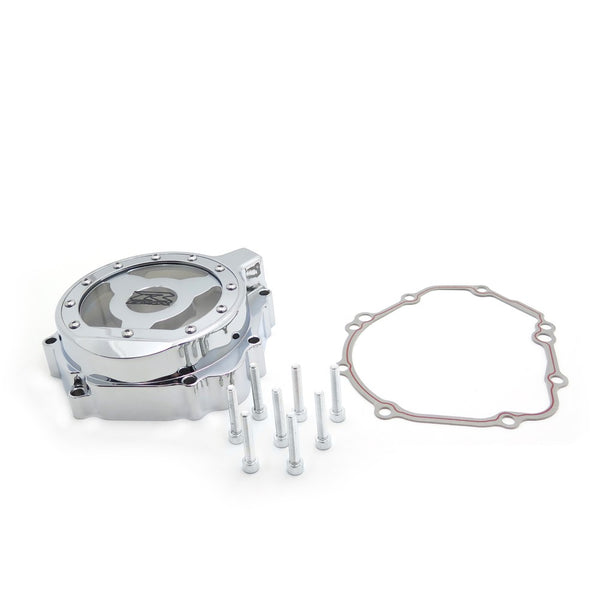 HTT- Chrome Left Engine Stator Cover See Through For Suzuki 2004 Gsxr 750 1000