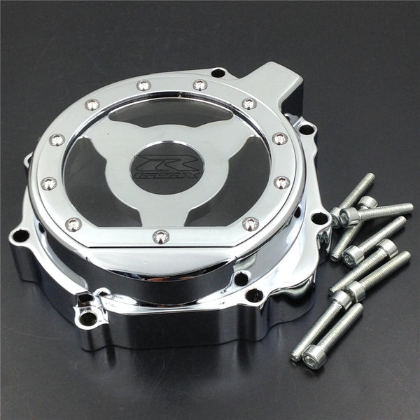 HTT- Billet Aluminum Engine Stator Cover See Through For 2004-2005 Suzuki GSXR 600 750 / 2003-2004 Suzuki GSXR1000 Chrome Left