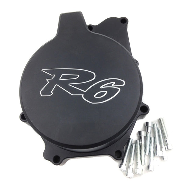 HTT- Billet Aluminum Motorcycle Engine Stator Cover For 1999-2002 Yamaha YZF R6 Black Left