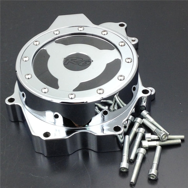 HTT- Engine Stator Cover See Through For 2003-2006 Yamaha YZF-R6 / 2006 Yamaha YZF-R6S Chrome