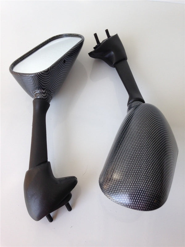 HTT Motorcycle OEM Aftermarket Carbon Fiber Side Mirrors Fit 2000-2006 Yamaha YZF-R1/2000-2001 Yamaha FZS600 Fazer/2001-2003 Yamaha R1/2001-2002 Yamaha R6 / YZF-R6