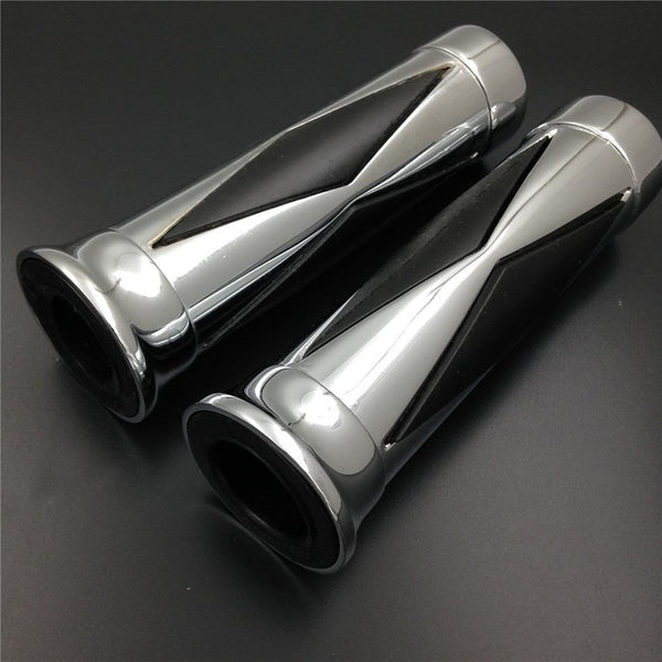 HTT Motorcycle 1" 25mm Diamond Style Hand Grips Handlebar Grips Fit Harley Softail Cross Bones Deuce Rocker