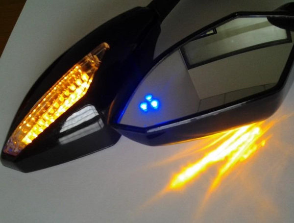 HTT Blue Led Mirror For Yamaha Fzr Yzf Fz1 Fazer Fjr1300 Ninja Zx10R Zx-12R Er-6F