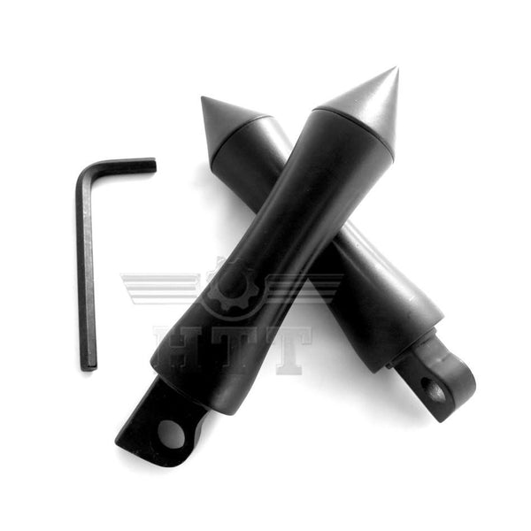 HTT Motorcycle Black Custom FootPeg Footrest For 1984-2016 Harley Davidson Dyna Street Bob Low Rider Fat Bob Wide Glide Switchback