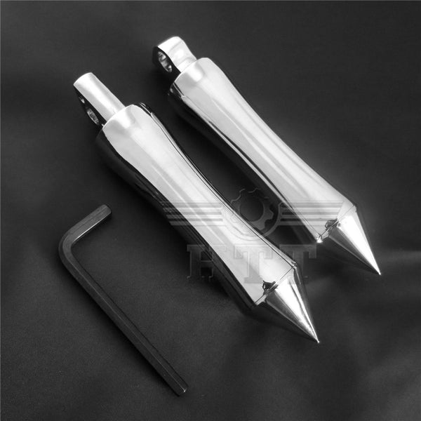 HTT Motorcycle Chrome Custom FootPeg Footrest For 1984-2016 Harley Davidson Dyna Street Bob/ Low Rider/ Fat Bob/ Wide Glide/ Switchback