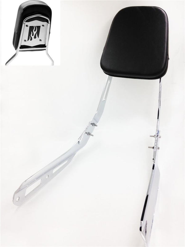 HTT Motorcycle Chrome Flame Backrest Sissy Bar with Leather Pad For 2003-2009 Honda VTX 1300N 1300R 1300S /2008-2009 VTX 1300T/2003-2009 VTX 1800N 1800R 1800S/2007-2008 VTX 1800T