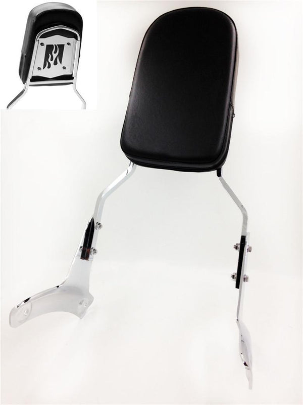 HTT Motorcycle Chrome Flame Fire Backrest Sissy Bar For 1997-2003 Honda Shadow ACE 750 VT750/ 1997-2003 Honda Shadow ACE 400 VT400