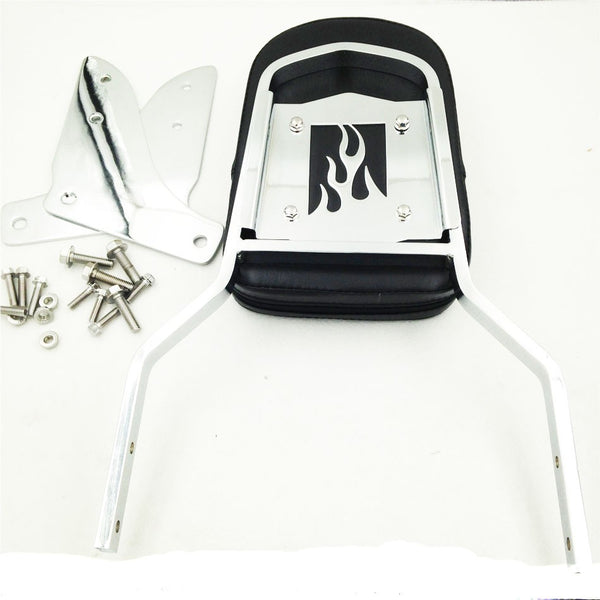 HTT Motorcycle Chrome Flame Fire Backrest Sissy Bar with Pad For Honda Shadow ACE 1100/ Honda Shadow ACE Tourer/ Honda Shadow Sabre