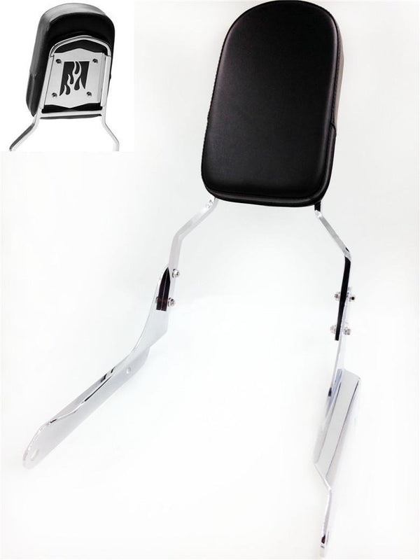 HTT Motorcycle Chrome Flame Backrest Sissy Bar With Leather Pad For Honda 1998-2007 VLX600 / 1999-2007 VT600C