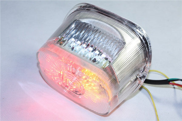 HTT Motorcycle Clear Lens Led Tail Light Brake Light Turn Signal For 1996-2008 Harley Davidson Softail/1999-2007 Road King Sportster Dyna Glide Electra Glide Night Train Fat Boy Low Rider