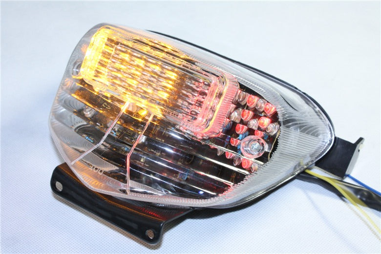 HTT Motorcycle Clear Led Tail Light Brake Light with Integrated Turn Signals Indicators For Suzuki 2001-2003 GSX-R600/ 2000-2003 Suzuki GSX-R750/ 2001-2002 Suzuki GSXR 1000