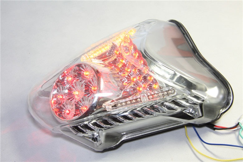 HTT Motorcycle Clear Led Tail Light Brake Light with Integrated Turn Signals Indicators For 2008-2012 Suzuki Hayabusa / GSX1300R
