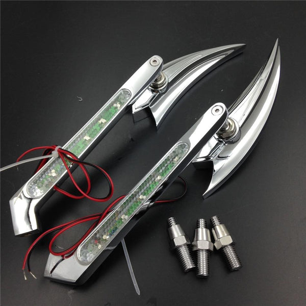Blade Turn signals Running Custom Mirror for Harley softail FatBoy OVAL Shape