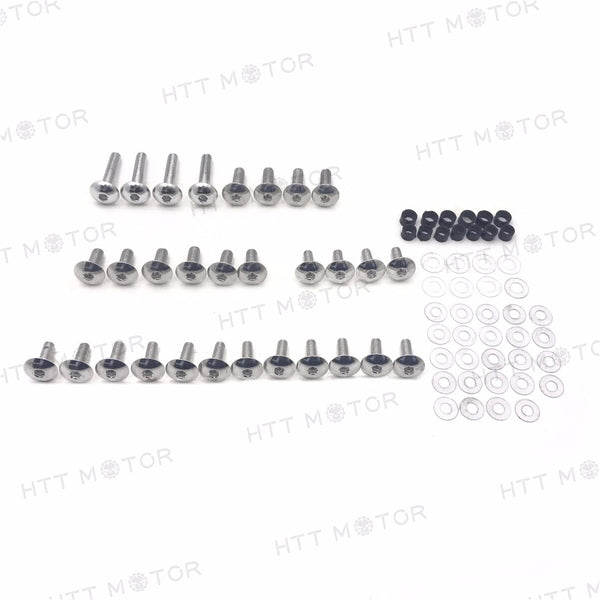 HTTMT- Motorcycle Fairing Bolt Kit Body Screws For 2001-2003 Suzuki GSXR 600 Silver