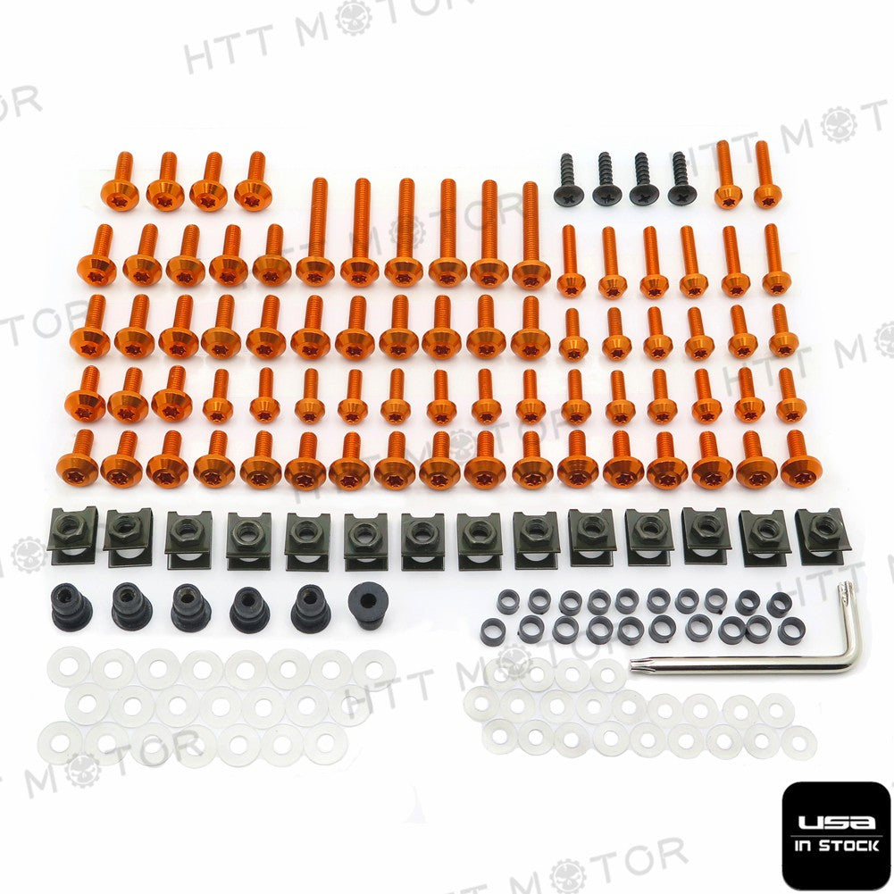 HTTMT- Gloden Motorcycle Sportbike Complete Fairing Bolts Kit Fastener Clips Screw Nuts