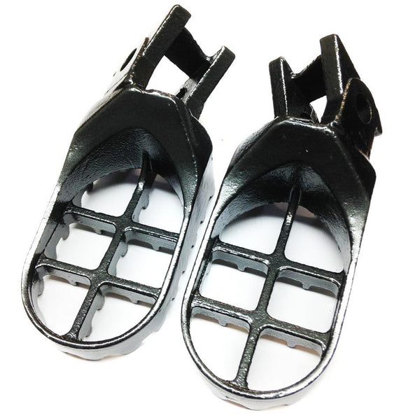 HTT Gunmetal Black Foot Pegs Custom Motocross MX Racing Footrest For Kawasaki KX125 KX250 1997-2001