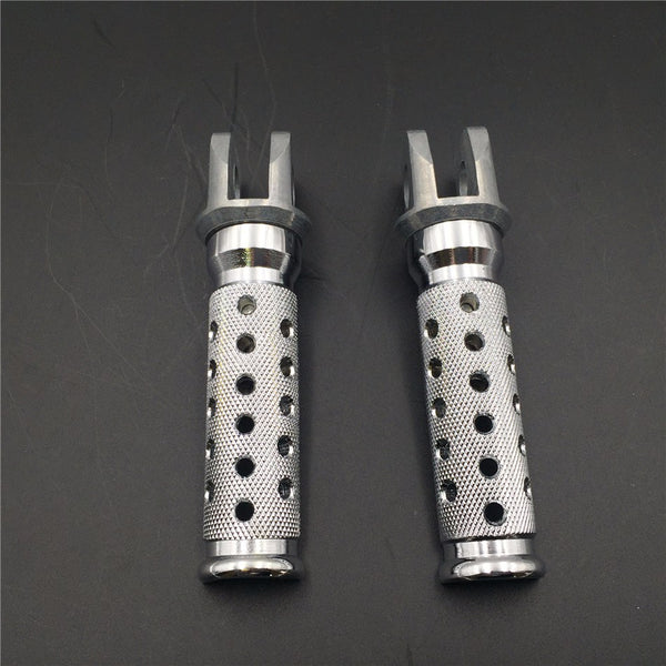 HTT Motorcycle Silver Polished Front Foot Pegs For Kawasaki EX250 EX500 Ninja ZX6 D/E/R ZX750 Ninja 1990 1991 1992 1993 1994 1995 1996 1997 1998