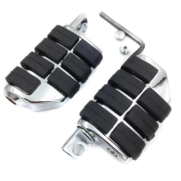 High Quality 1.25" Chromed Highway Clamps 1 1/4" Large Foot Pegs For YAMAHA V-STAR Roadstar KAWASAKI VULCAN