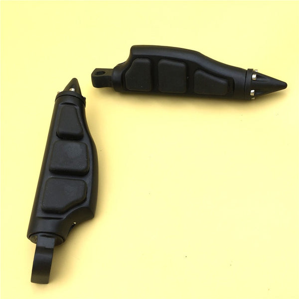 HTT Motorcycle Black Stiletto Footrest Pegs For Harley Softail Sportster Dyna Glide Fat Boy Honda GoldWind Kawasaki Vulcan Suzuki Boulevard Intruder Yamaha Road Star