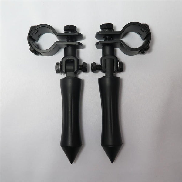 HTT Black Stick Footpeg Footrest w/ Mounting Kit Clamps 1"and 1 1/4" For Honda GoldWing VTX1300 Shadow Valkyrie Triumph