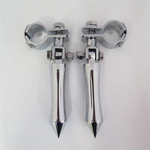 HTT Black Stick Footpeg Footrest w/ Mounting Kit Clamps 1"and 1 1/4" For Yamaha V-STAR Roadstar Suzuki Boulevard Intruder M90