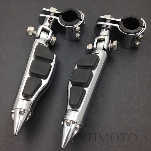 1" 1-1/4" ENGINE GUARDS Stiletto 4475 Foot Pegs Clamps For Harley Sportster