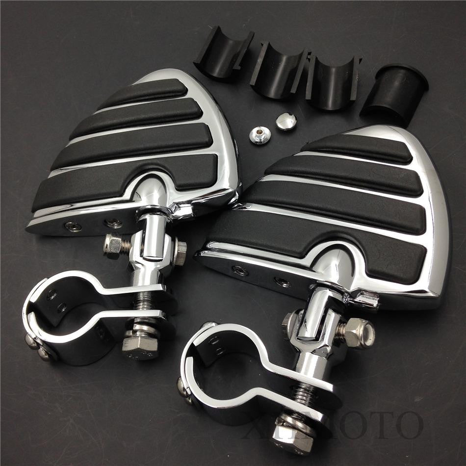 1" 1-1/4" WING Rubber Front FOOT rest PEGS FOR HARLEY ENGINE GUARD HIGHWAY METRIC