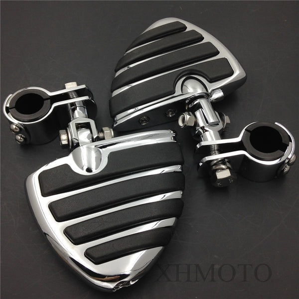 ISO Wing Big Rubber Footpegs Male Mount Clamps for H-D Sportster 883 xl1200 1340