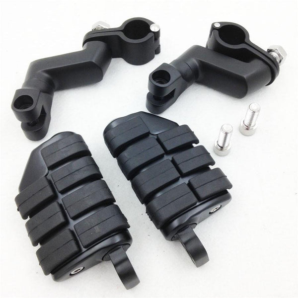 Highway Clamps 1" Large Foot Pegs For YAMAHA V-STAR Roadstar KAWASAKI VULCAN
