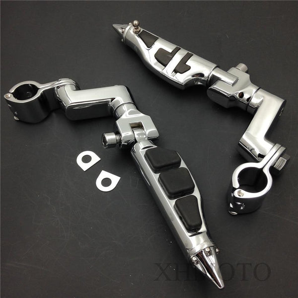 1.25" ENGINE GUARDS Stiletto 4475 Foot Pegs Clamps For Harley Sportster Touring