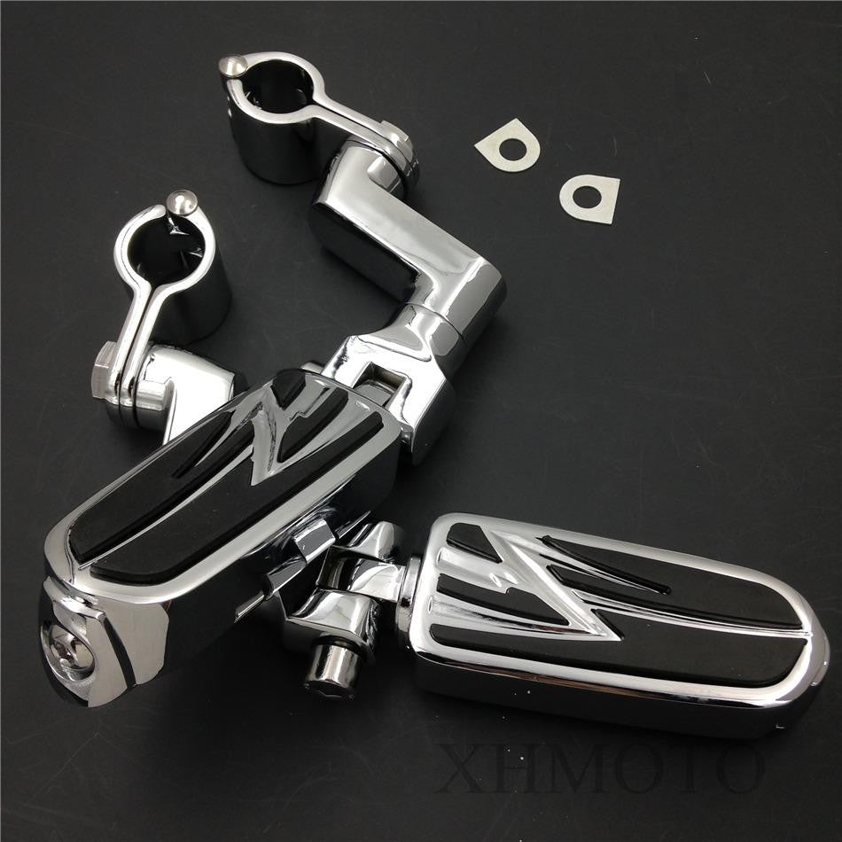 1.5" Highway Radical Flame Foot Pegs Clamps For Harley Sportster 883 1340 XL1200