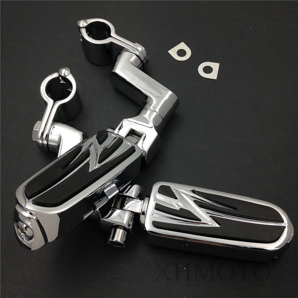1" Highway Radical Flame Foot Pegs Clamps For Harley Sportster 883 1340 XL1200